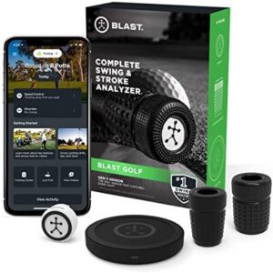 Blast Golf – Swing and Stroke Analyzer (Sensor) I Captures Putting, Full Swing, Short Game Bunker Modes, Air Mode, Slo-Mo Video Capture, App Enabled (iOS Android Compatible)